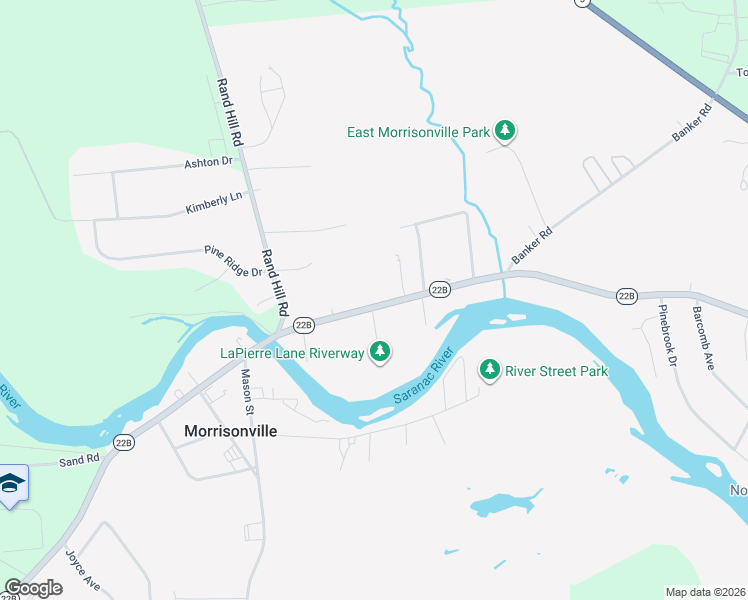 map of restaurants, bars, coffee shops, grocery stores, and more near 2017 State Highway 22B in Morrisonville