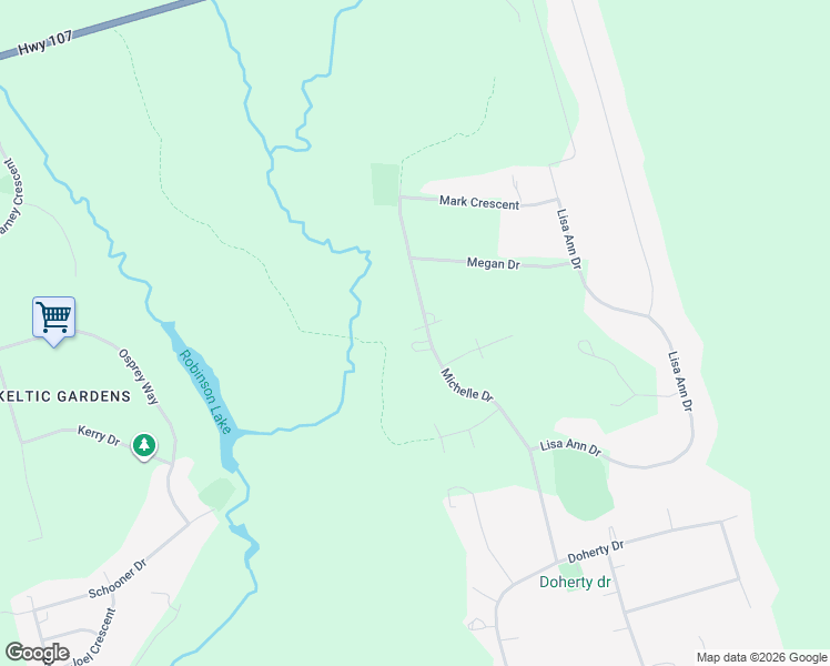 map of restaurants, bars, coffee shops, grocery stores, and more near 64 Michelle Drive in Lawrencetown