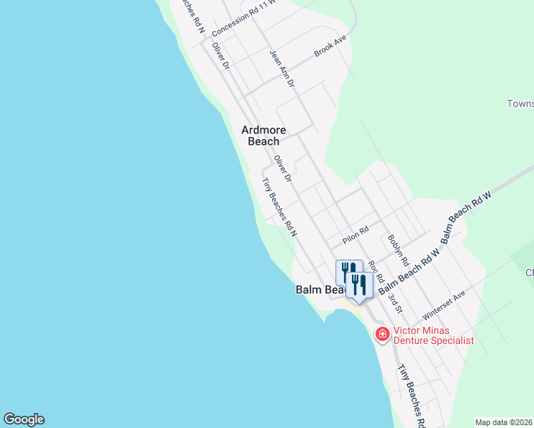 map of restaurants, bars, coffee shops, grocery stores, and more near 24 Finley Drive in Ardmore Beach