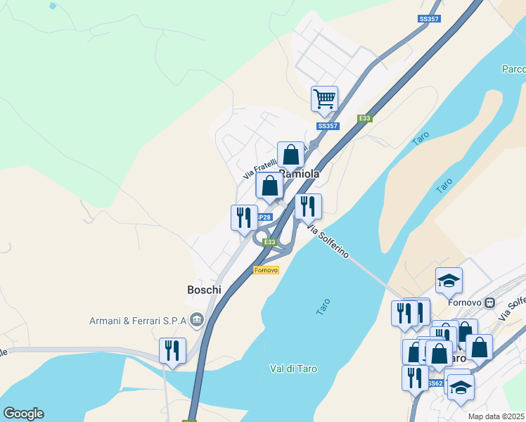 map of restaurants, bars, coffee shops, grocery stores, and more near in Ramiola