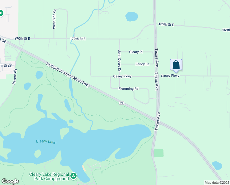 map of restaurants, bars, coffee shops, grocery stores, and more near 17305 Flemming Lane in Prior Lake