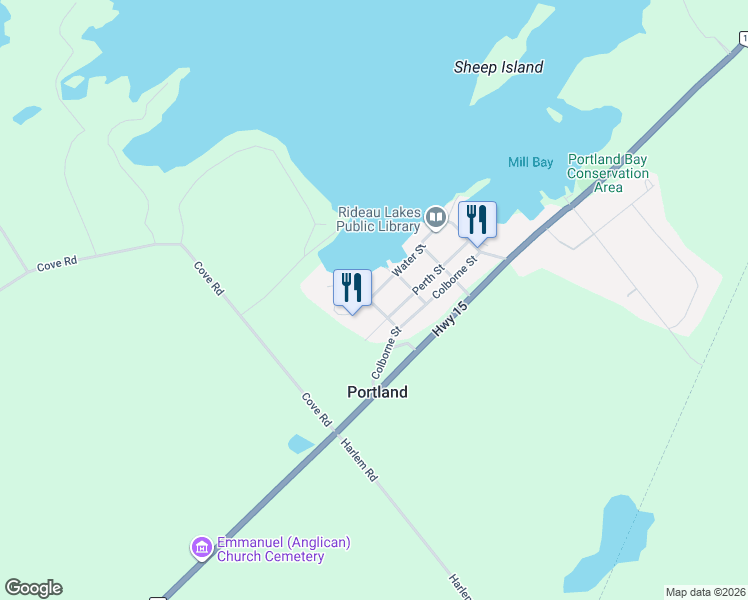 map of restaurants, bars, coffee shops, grocery stores, and more near 15 Water Street in Portland