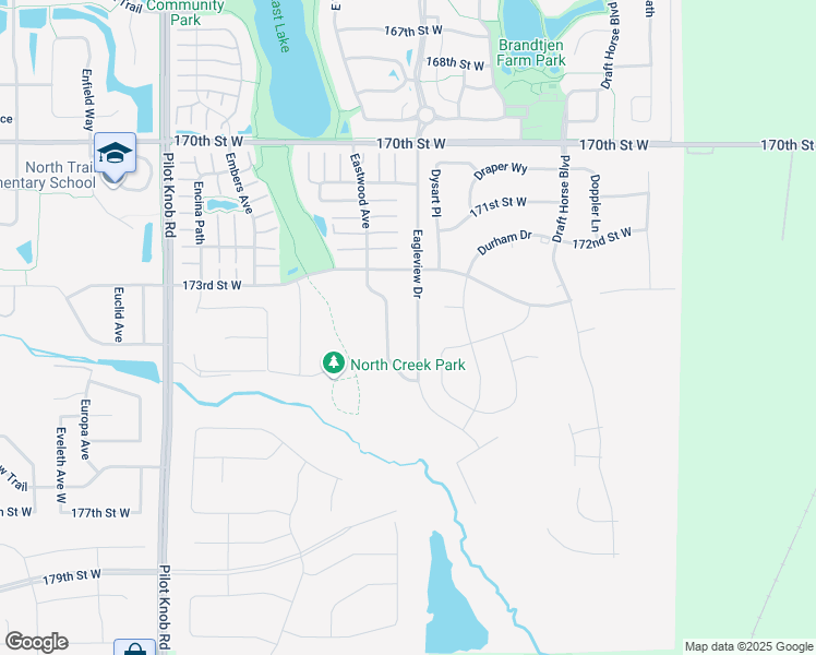 map of restaurants, bars, coffee shops, grocery stores, and more near 17335 Eagleview Drive in Farmington
