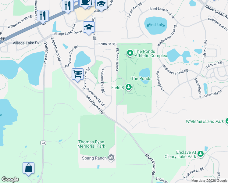 map of restaurants, bars, coffee shops, grocery stores, and more near 17369 Ridgewood Court Southeast in Prior Lake