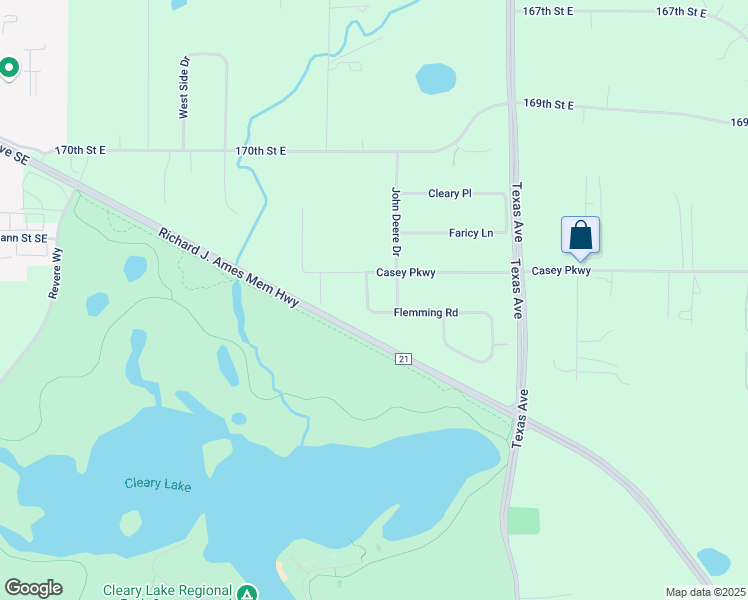 map of restaurants, bars, coffee shops, grocery stores, and more near 17305 Flemming Lane in Prior Lake