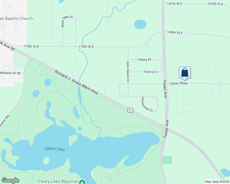 map of restaurants, bars, coffee shops, grocery stores, and more near 17305 Flemming Lane in Prior Lake