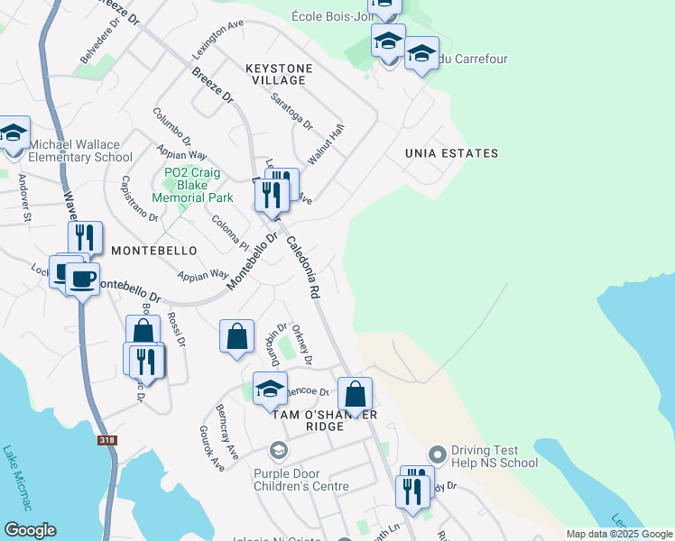 map of restaurants, bars, coffee shops, grocery stores, and more near 11 Poonam Court in Dartmouth