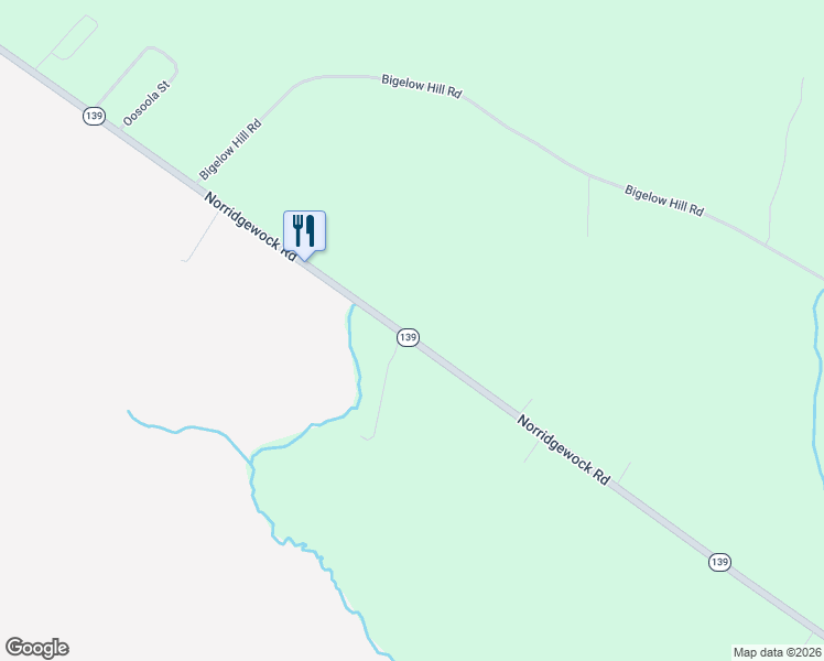 map of restaurants, bars, coffee shops, grocery stores, and more near 425 Waterville Road in Norridgewock