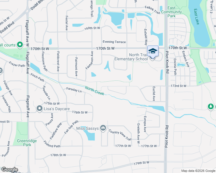 map of restaurants, bars, coffee shops, grocery stores, and more near 17242 North Creek Lane in Farmington