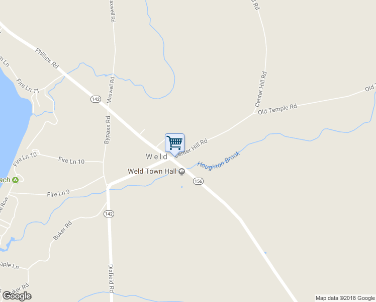 map of restaurants, bars, coffee shops, grocery stores, and more near 9 Center Hill Road in Weld