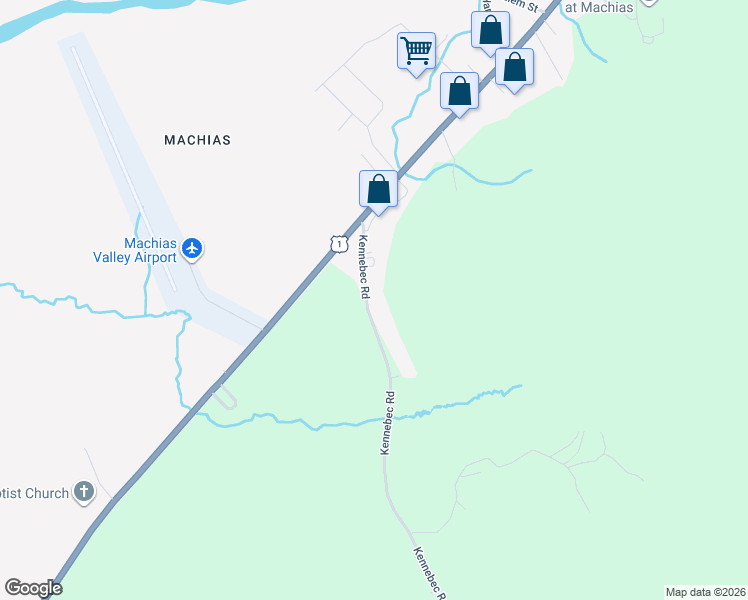map of restaurants, bars, coffee shops, grocery stores, and more near 40 Kennebec Road in Machias