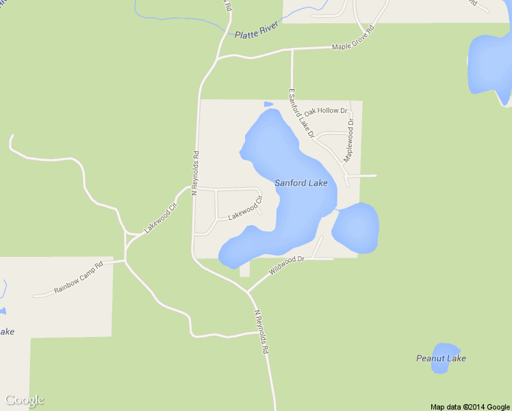 map of restaurants, bars, coffee shops, grocery stores, and more near 18878 Lakewood Circle in Lake Ann