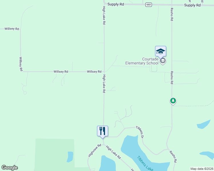 map of restaurants, bars, coffee shops, grocery stores, and more near 789-869 High Lake Road in Traverse City