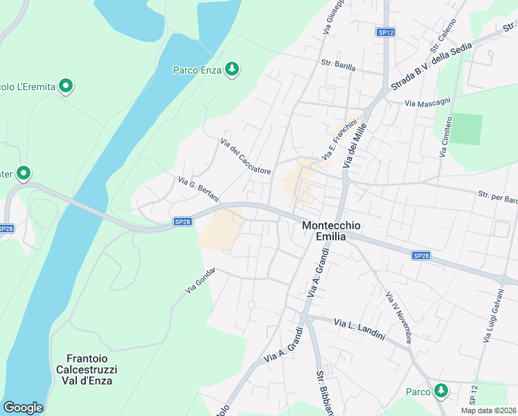map of restaurants, bars, coffee shops, grocery stores, and more near 26 Via Guglielmo Marconi in Montecchio Emilia