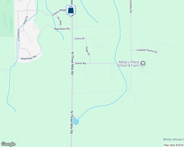 map of restaurants, bars, coffee shops, grocery stores, and more near 1102 Smith Road in Traverse City