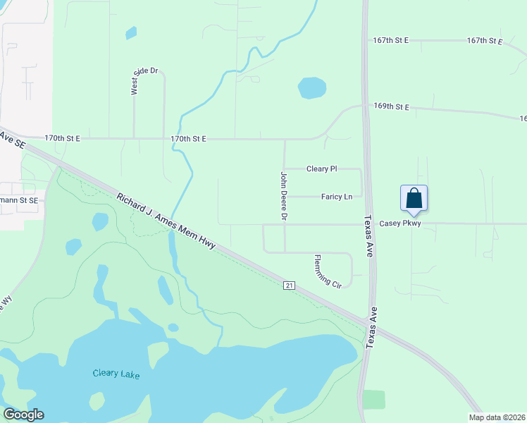map of restaurants, bars, coffee shops, grocery stores, and more near 6654 Casey Parkway in Prior Lake