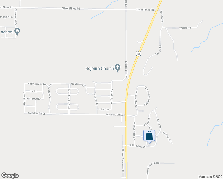 map of restaurants, bars, coffee shops, grocery stores, and more near 4001 Dandelion Drive in Traverse City