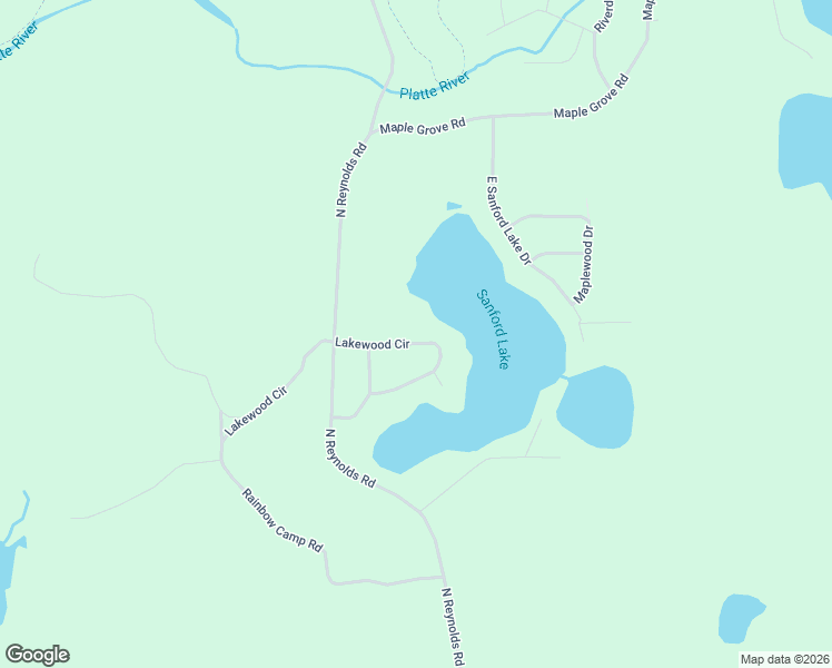 map of restaurants, bars, coffee shops, grocery stores, and more near 18803 Lakewood Circle in Lake Ann