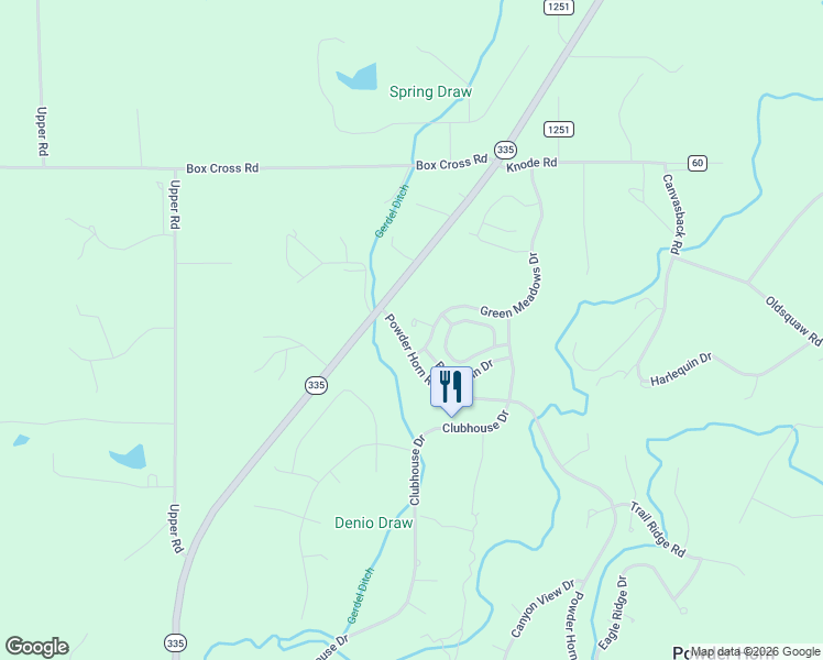 map of restaurants, bars, coffee shops, grocery stores, and more near 4 Chaparral Court in Sheridan