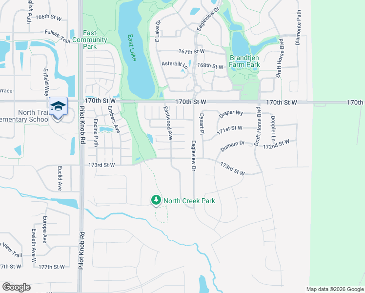 map of restaurants, bars, coffee shops, grocery stores, and more near 5231 173rd Street West in Farmington