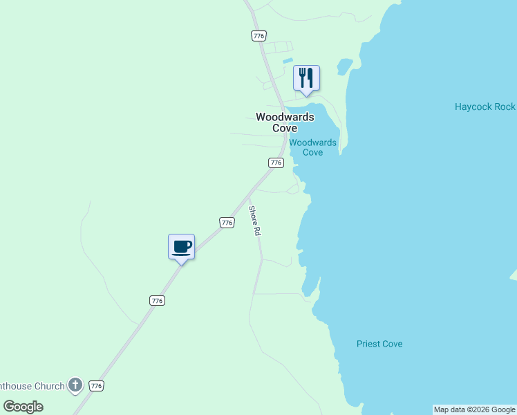 map of restaurants, bars, coffee shops, grocery stores, and more near 7 Shore Road in Grand Manan
