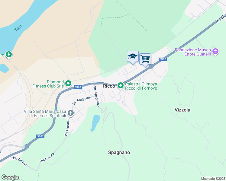 map of restaurants, bars, coffee shops, grocery stores, and more near 4 Via Giotto in Riccò