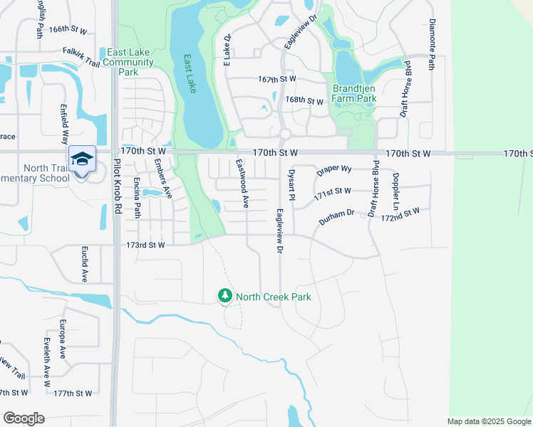 map of restaurants, bars, coffee shops, grocery stores, and more near 17204 Eastwood Avenue in Farmington