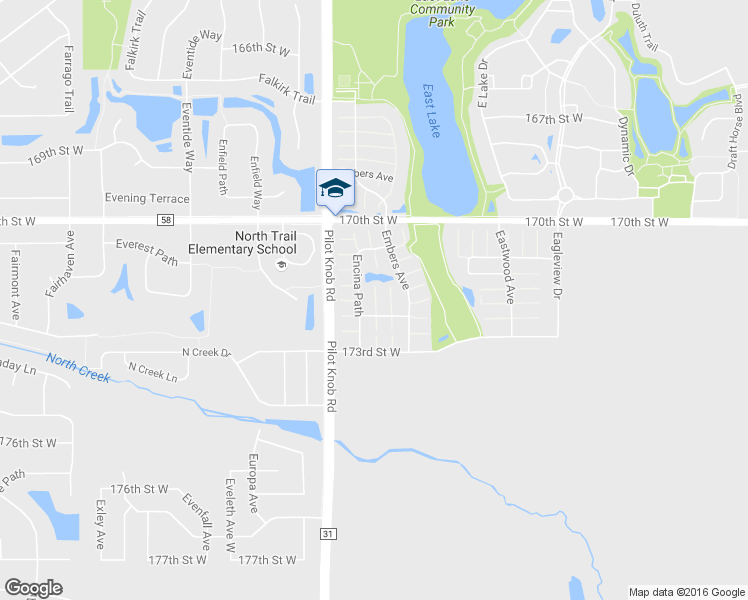 map of restaurants, bars, coffee shops, grocery stores, and more near 5370 172nd Street West in Farmington