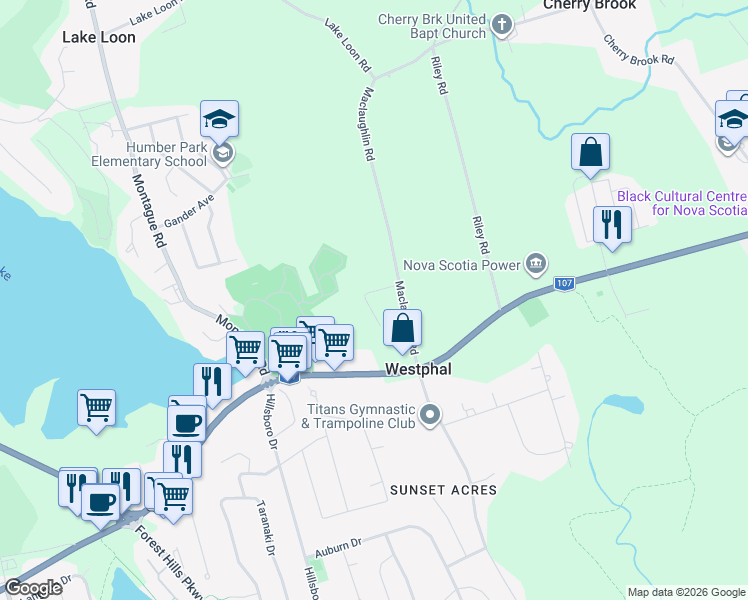 map of restaurants, bars, coffee shops, grocery stores, and more near 47 Prescott Drive in Westphal