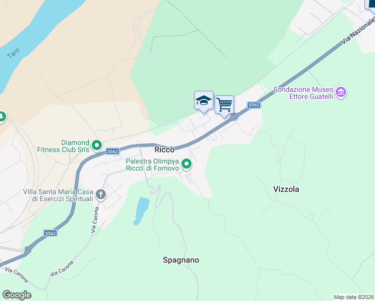 map of restaurants, bars, coffee shops, grocery stores, and more near 7 Via Raffaello Sanzio in Riccò