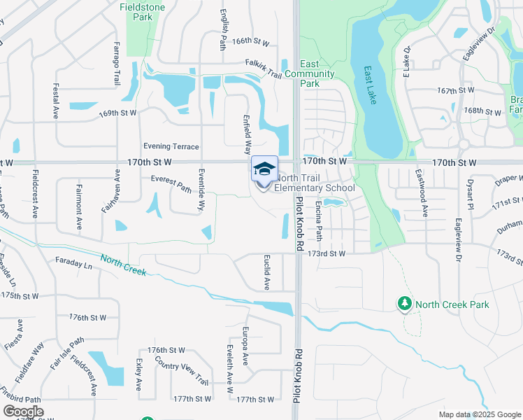 map of restaurants, bars, coffee shops, grocery stores, and more near 5580 170th Street West in Farmington