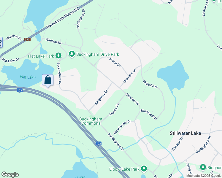 map of restaurants, bars, coffee shops, grocery stores, and more near 2 Kingsway Drive in Stillwater Lake