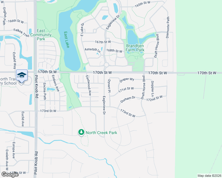 map of restaurants, bars, coffee shops, grocery stores, and more near 17113 Eagleview Drive in Farmington
