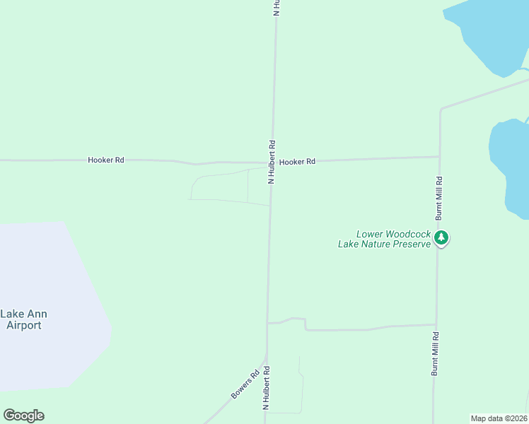 map of restaurants, bars, coffee shops, grocery stores, and more near 4846 North Hulbert Road in Interlochen