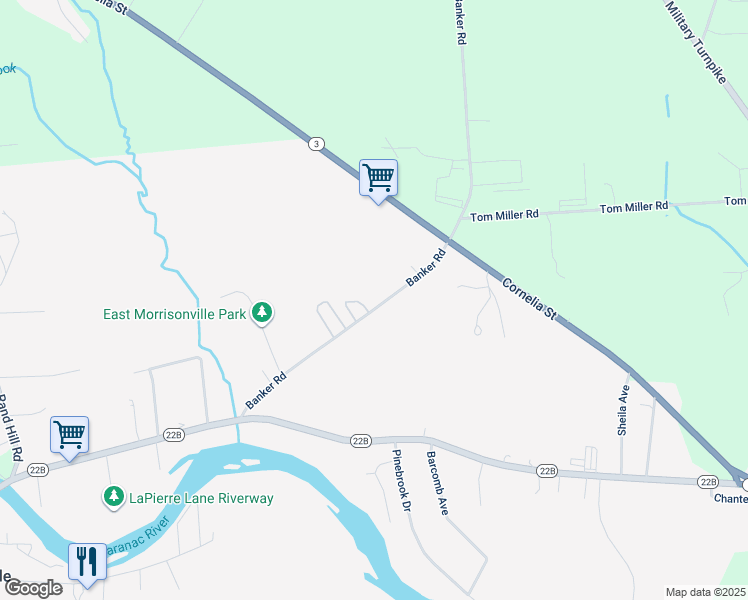 map of restaurants, bars, coffee shops, grocery stores, and more near 1-11 Old Orchard Street in Morrisonville