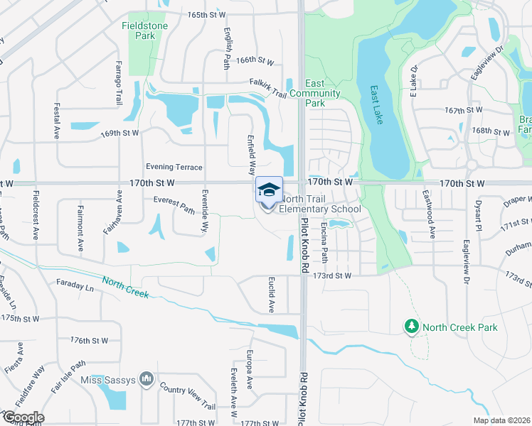 map of restaurants, bars, coffee shops, grocery stores, and more near 5580 170th Street West in Farmington