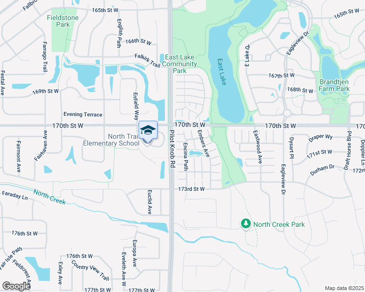 map of restaurants, bars, coffee shops, grocery stores, and more near 17129 Encina Path in Farmington