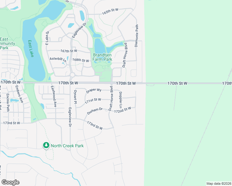 map of restaurants, bars, coffee shops, grocery stores, and more near 4640-4732 170th Street West in Lakeville