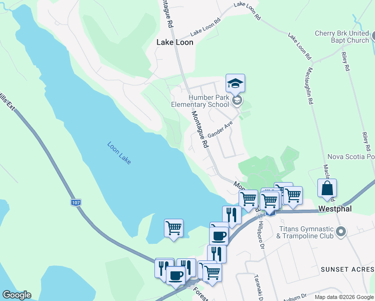 map of restaurants, bars, coffee shops, grocery stores, and more near 49 Fairway Grove in Lake Loon