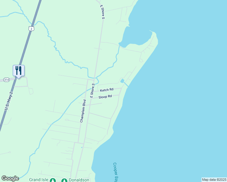 map of restaurants, bars, coffee shops, grocery stores, and more near 14 Sloop Road in Grand Isle