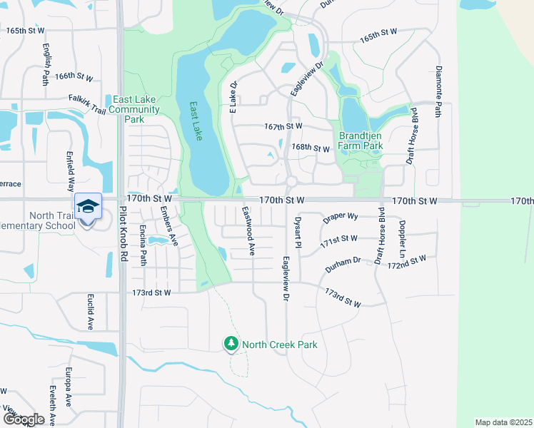 map of restaurants, bars, coffee shops, grocery stores, and more near 16899 East Lake Drive in Lakeville