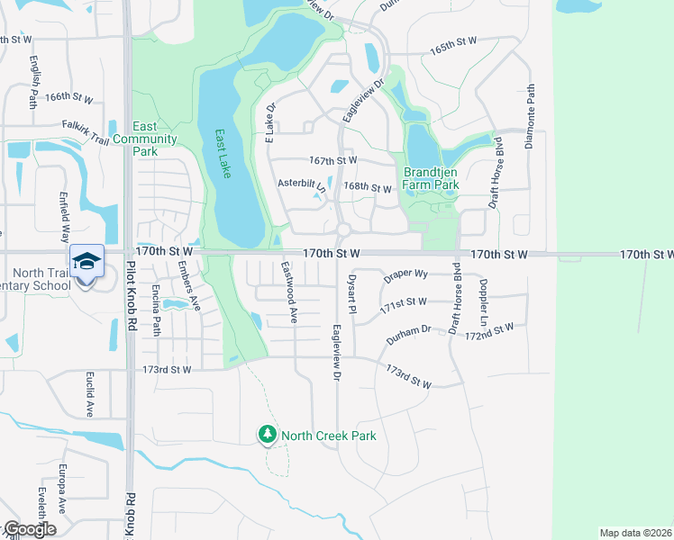 map of restaurants, bars, coffee shops, grocery stores, and more near 17017 Eagleview Drive in Farmington