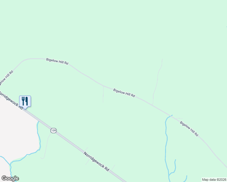 map of restaurants, bars, coffee shops, grocery stores, and more near 206 Bigelow Hill Road in Norridgewock