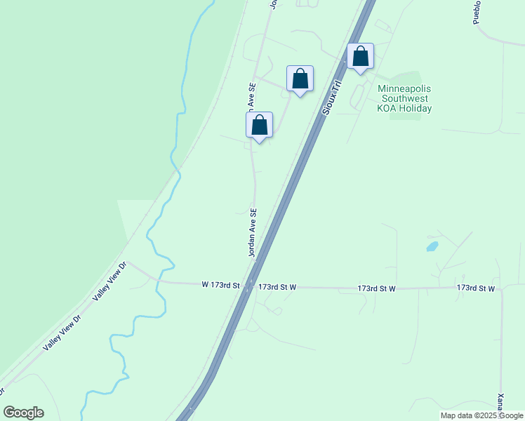 map of restaurants, bars, coffee shops, grocery stores, and more near 17011 Jordan Avenue in Jordan