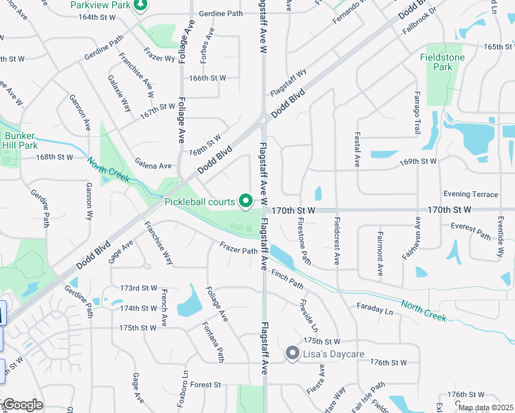 map of restaurants, bars, coffee shops, grocery stores, and more near 6540 169th Street West in Farmington