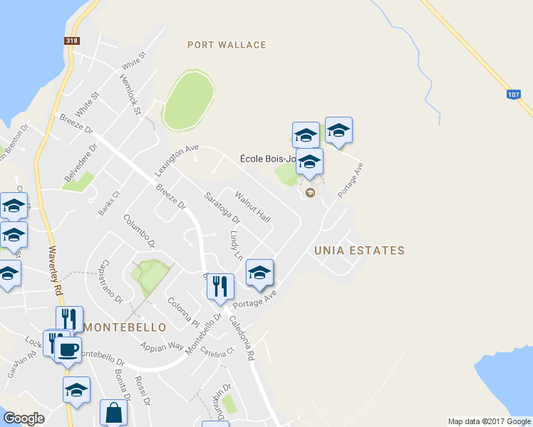 map of restaurants, bars, coffee shops, grocery stores, and more near 27 Walnut Hall in Dartmouth