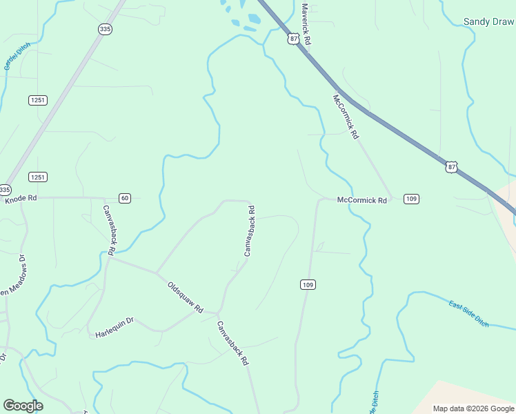map of restaurants, bars, coffee shops, grocery stores, and more near 75 Canvasback Road in Sheridan