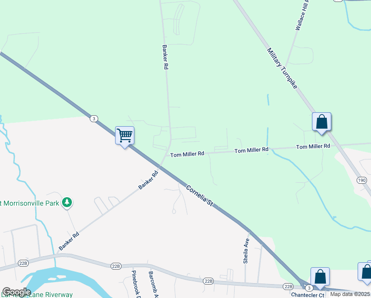 map of restaurants, bars, coffee shops, grocery stores, and more near 656 Tom Miller Road in Plattsburgh