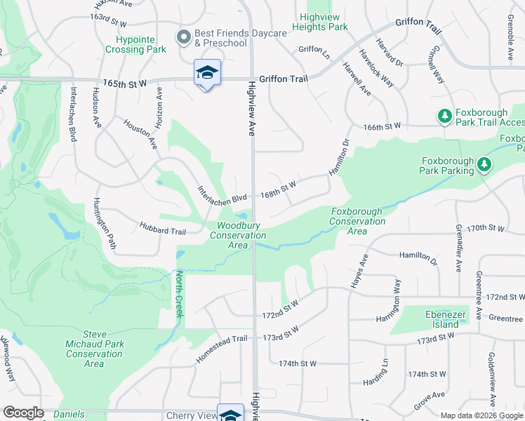 map of restaurants, bars, coffee shops, grocery stores, and more near 8461 169th Court West in Lakeville