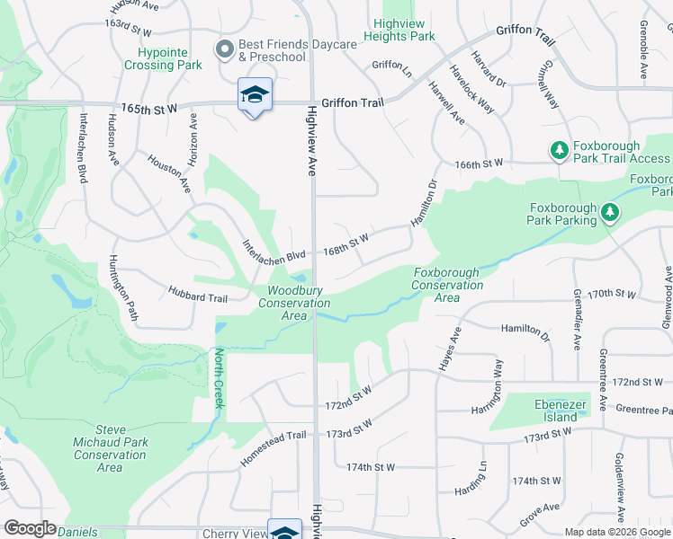 map of restaurants, bars, coffee shops, grocery stores, and more near 8461 169th Court West in Lakeville